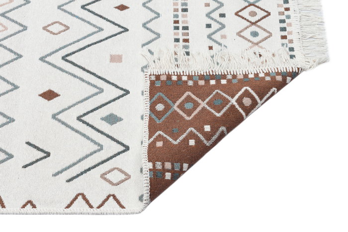 Conceptum Alfombra Ecológica Beige, Azul y Visón 80 x 300 cm